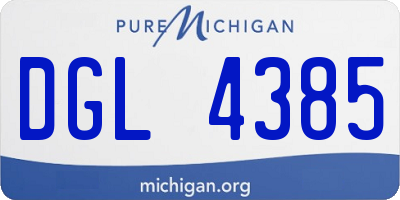 MI license plate DGL4385