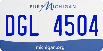 MI license plate DGL4504