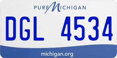 MI license plate DGL4534