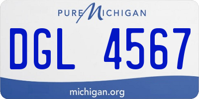 MI license plate DGL4567