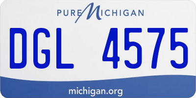 MI license plate DGL4575