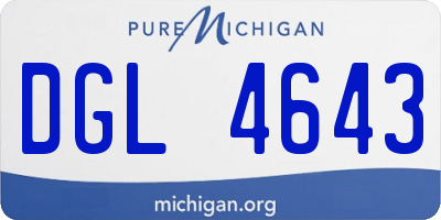 MI license plate DGL4643