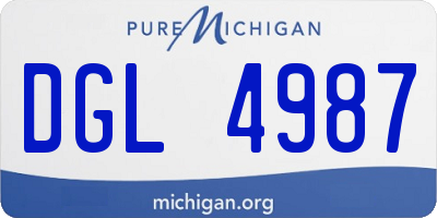 MI license plate DGL4987