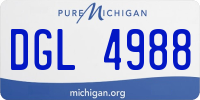 MI license plate DGL4988
