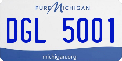 MI license plate DGL5001