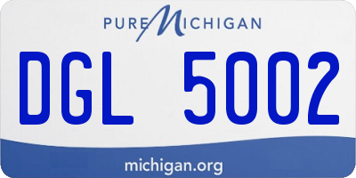 MI license plate DGL5002