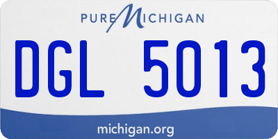 MI license plate DGL5013