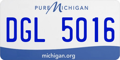 MI license plate DGL5016