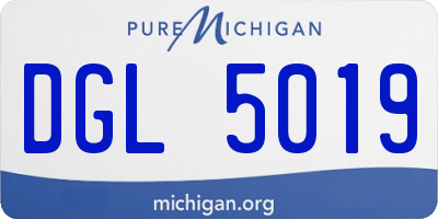 MI license plate DGL5019