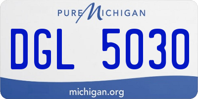MI license plate DGL5030