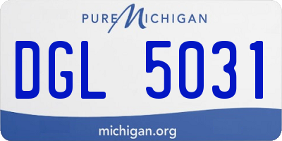 MI license plate DGL5031