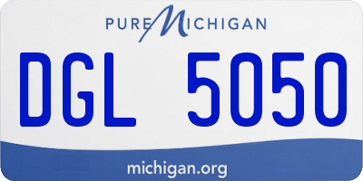 MI license plate DGL5050