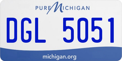 MI license plate DGL5051