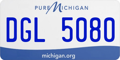 MI license plate DGL5080