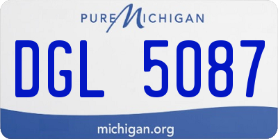 MI license plate DGL5087