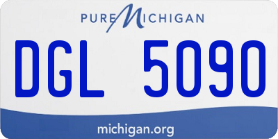 MI license plate DGL5090