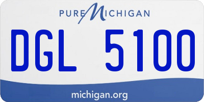 MI license plate DGL5100