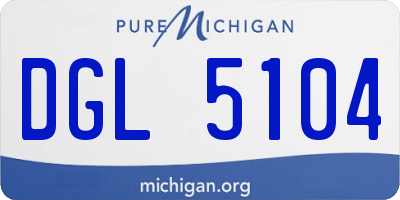 MI license plate DGL5104