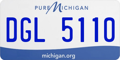 MI license plate DGL5110