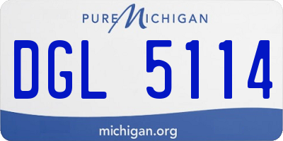 MI license plate DGL5114