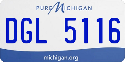 MI license plate DGL5116