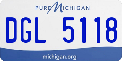 MI license plate DGL5118