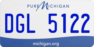 MI license plate DGL5122