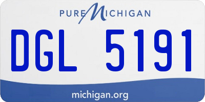 MI license plate DGL5191