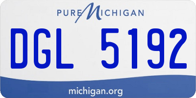 MI license plate DGL5192