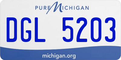 MI license plate DGL5203