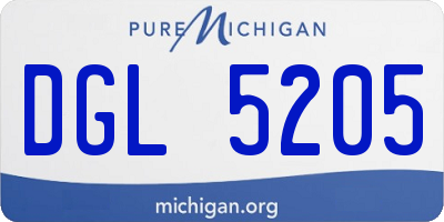 MI license plate DGL5205