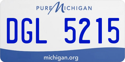 MI license plate DGL5215