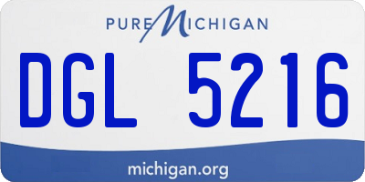 MI license plate DGL5216