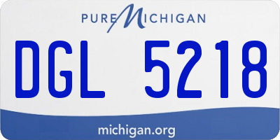 MI license plate DGL5218