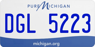 MI license plate DGL5223