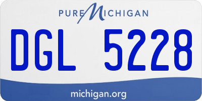MI license plate DGL5228