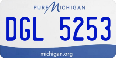 MI license plate DGL5253