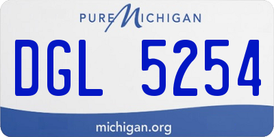 MI license plate DGL5254
