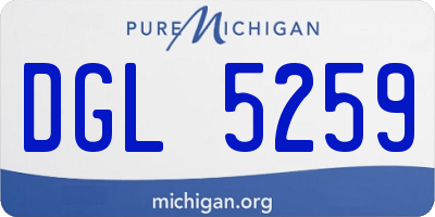 MI license plate DGL5259