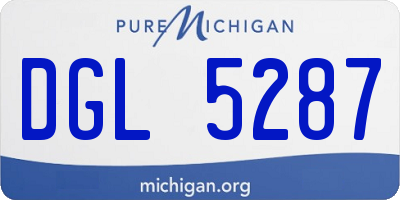 MI license plate DGL5287