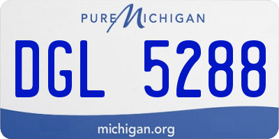 MI license plate DGL5288