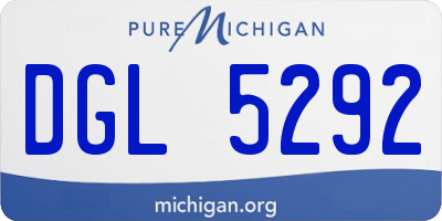 MI license plate DGL5292