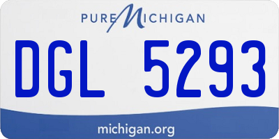 MI license plate DGL5293
