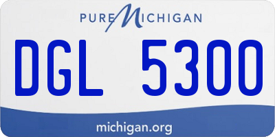 MI license plate DGL5300
