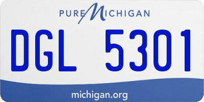 MI license plate DGL5301