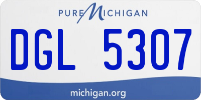 MI license plate DGL5307