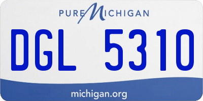 MI license plate DGL5310