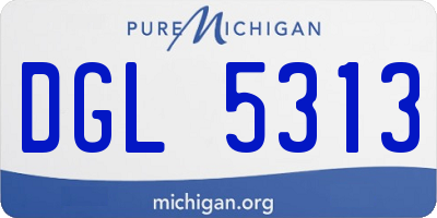 MI license plate DGL5313