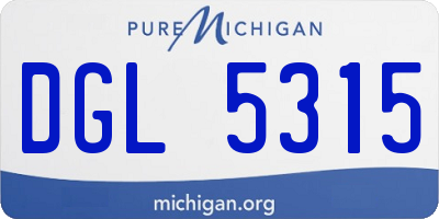 MI license plate DGL5315