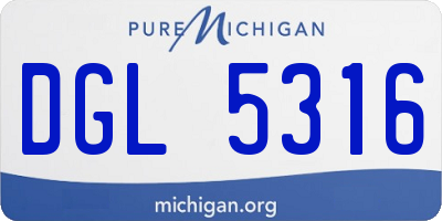 MI license plate DGL5316